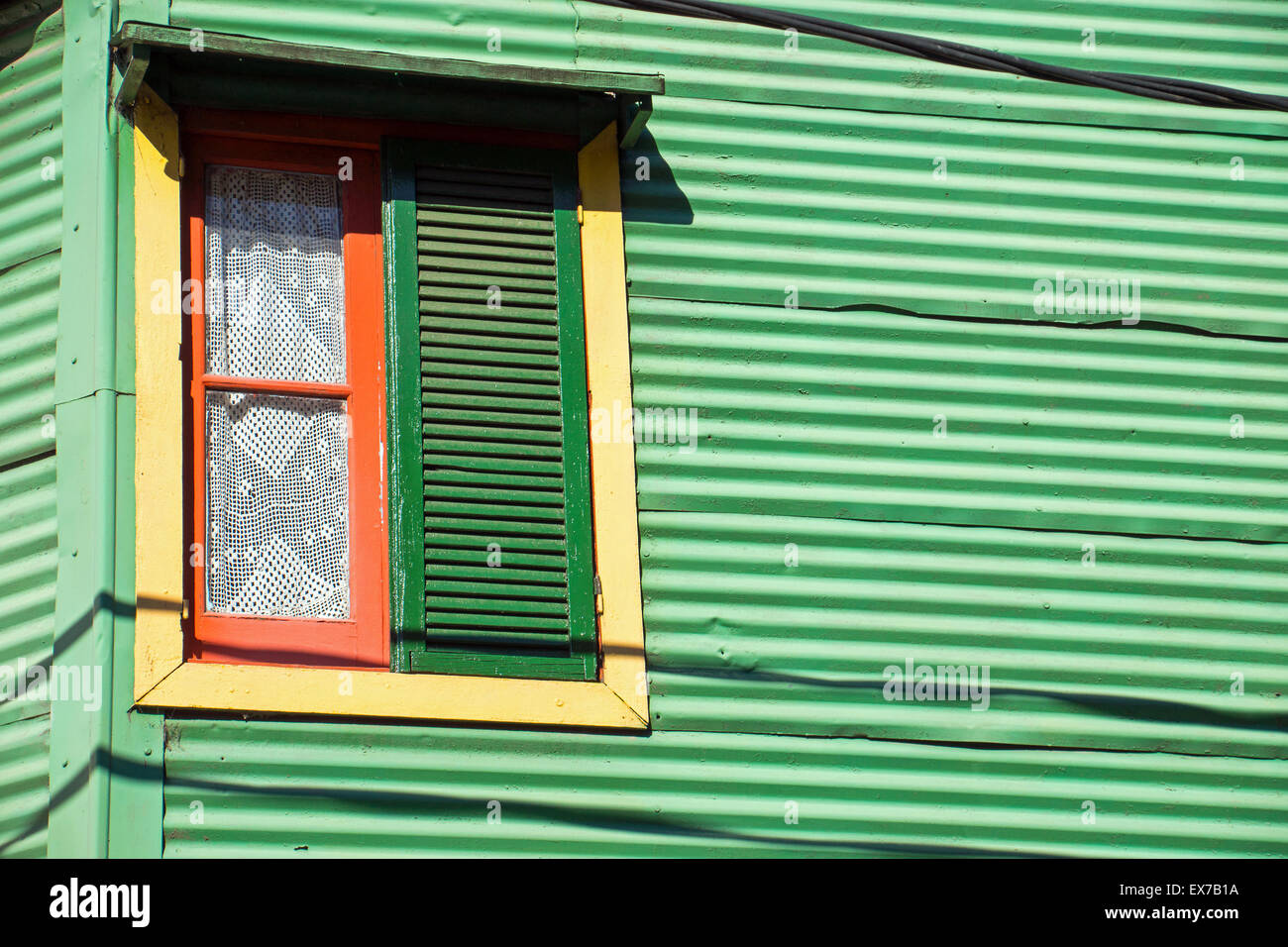 Detail of a window in La Boca, Buenos Aires Stock Photo