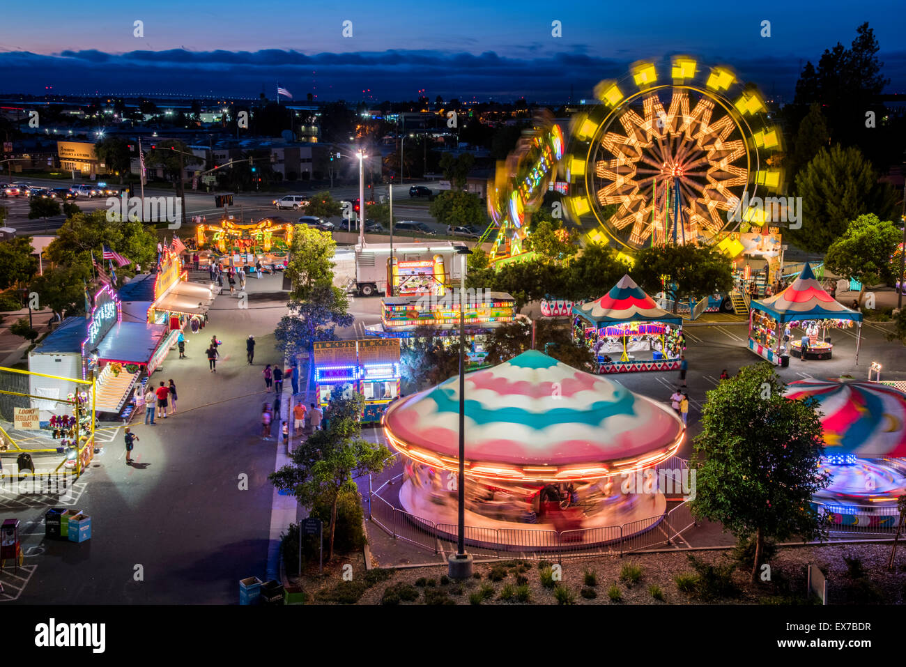 Carnivals in Redwood City and The Boardwalk in Santa Cruz Stock Photo