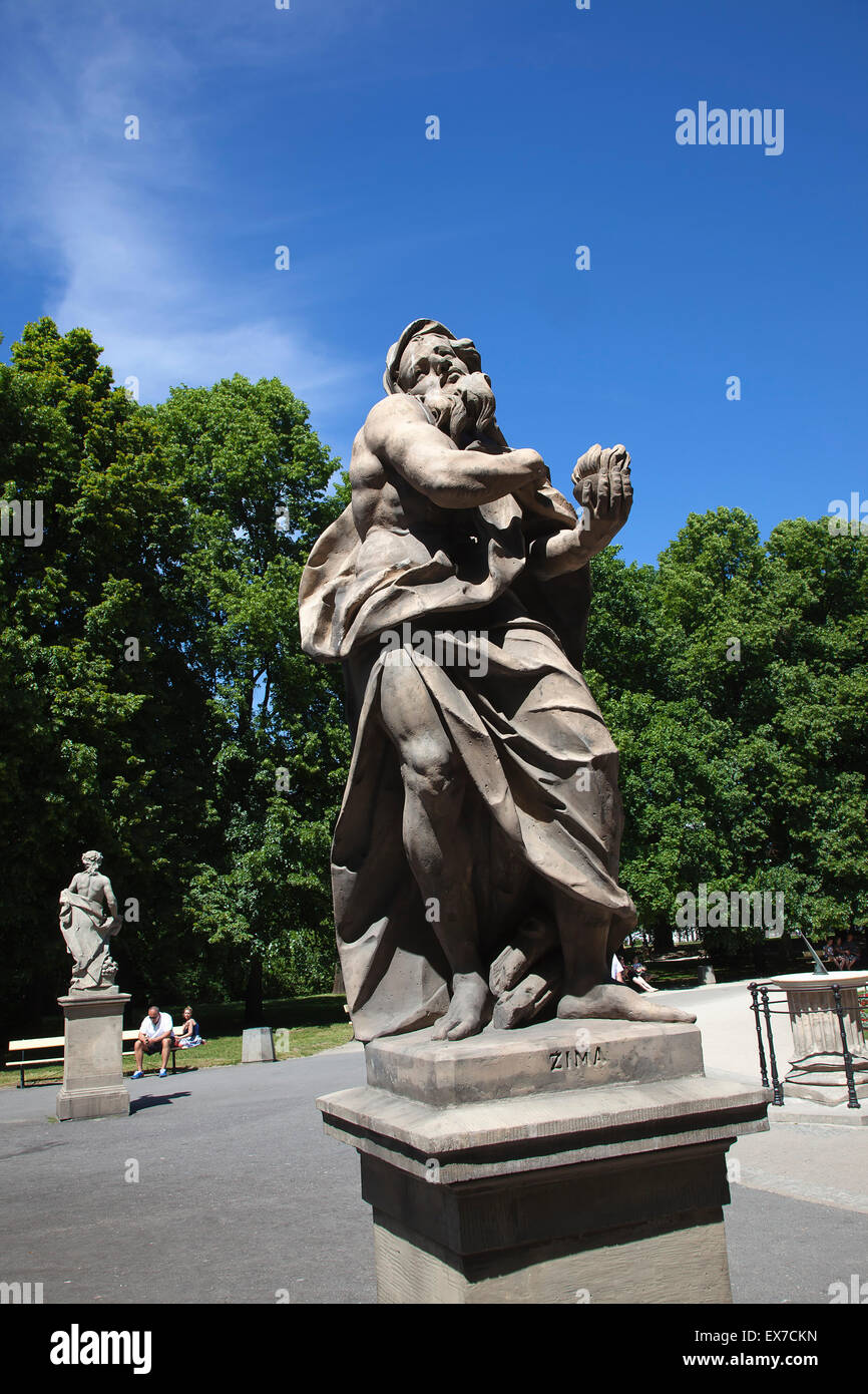Poland, Warsaw, Marszalkowska, Ogrod Saski, Baroque in public park. Stock Photo