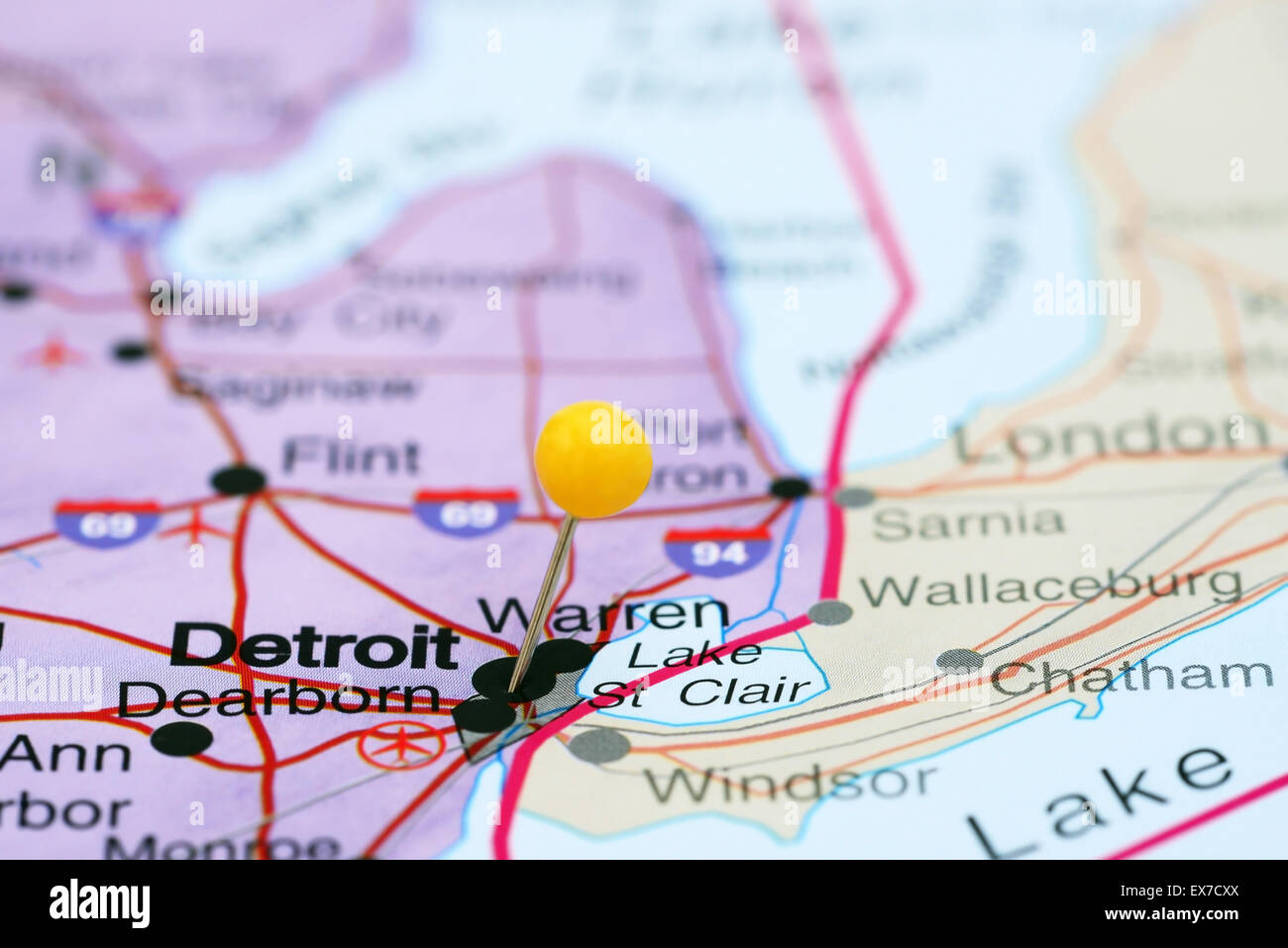 Detroit michigan map hires stock photography and images Alamy