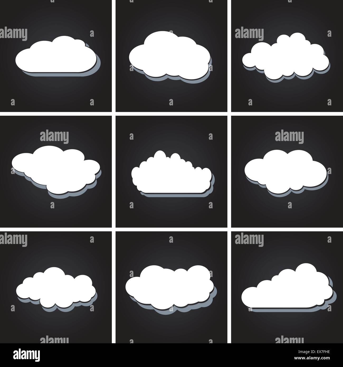 Set of white clouds, speech bubbles vector icons Stock Vector Image ...