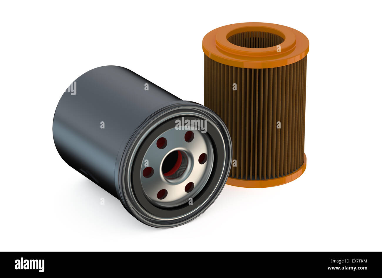 Car Oil filters isolated on white background Stock Photo Alamy