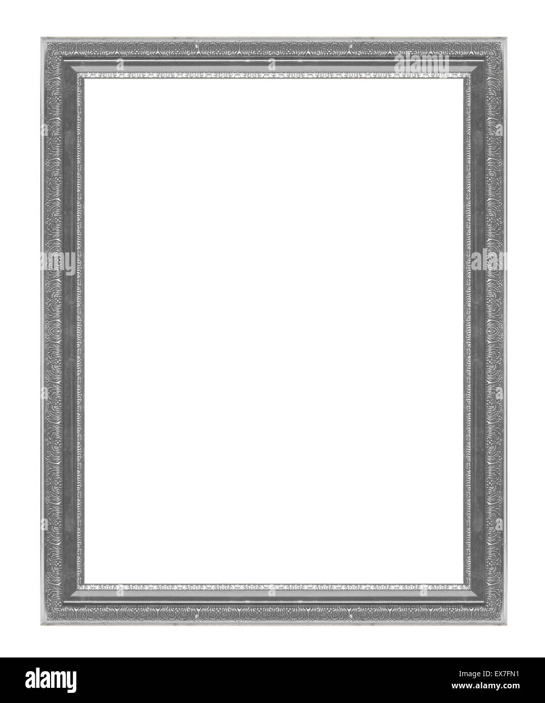 silver picture frame isolated on white background Stock Photo - Alamy