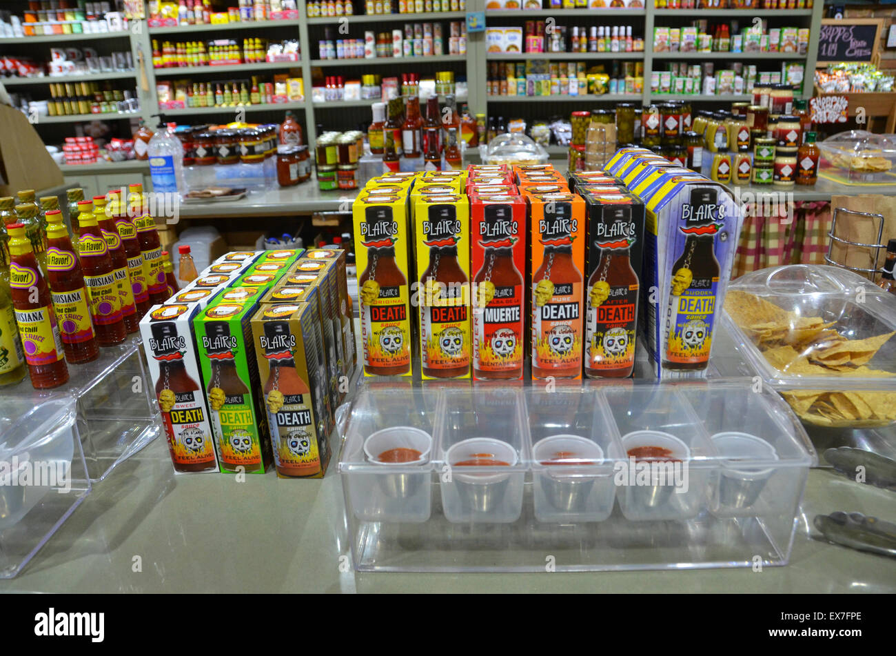 hot sauce bar french quarter new orleans Stock Photo Alamy