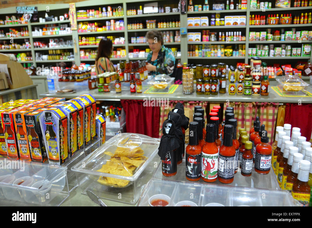 hot sauces tasting bar new orleans Stock Photo Alamy