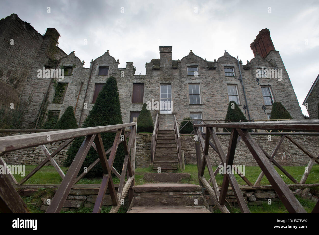 Hay Castle in Hay-on-Wye, mid Wales. Stock Photo