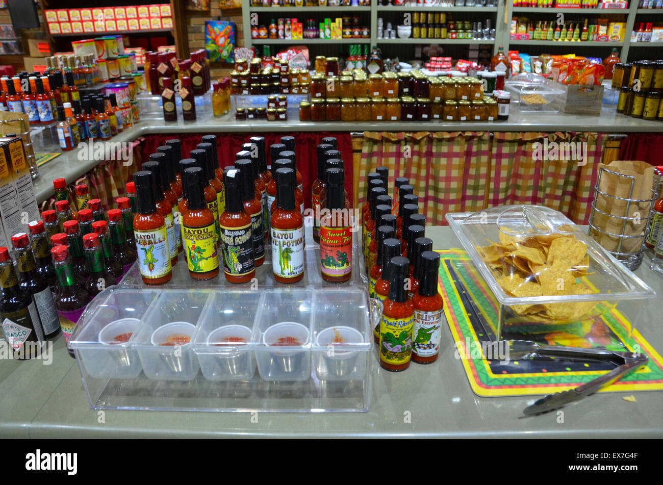 hot sauces shop display new orleans louisiana Stock Photo Alamy