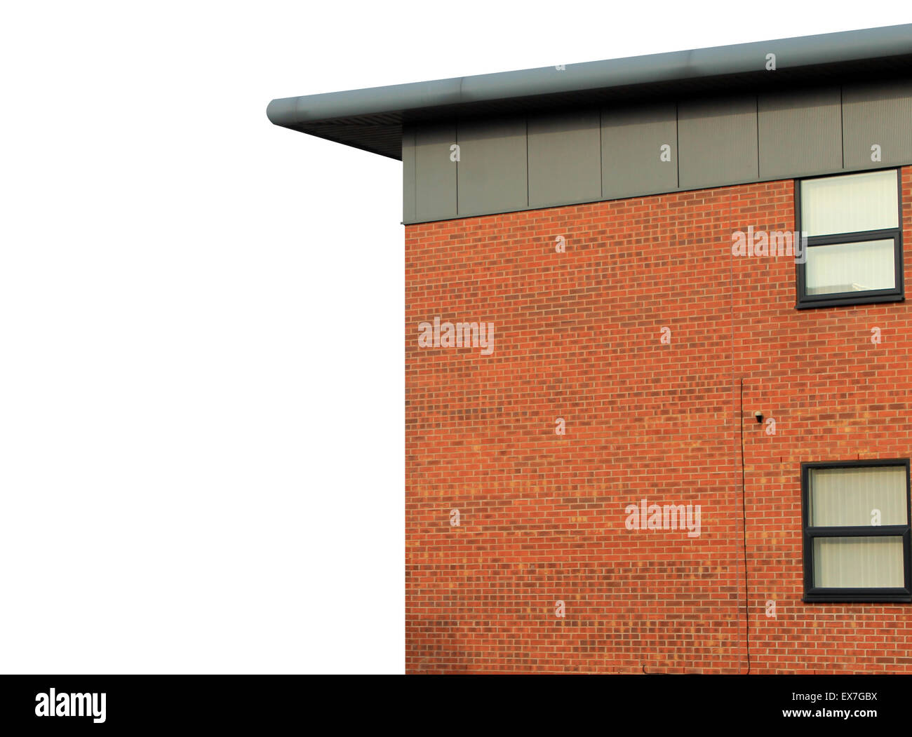 Modern empty office building on a white background with copy space. Stock Photo