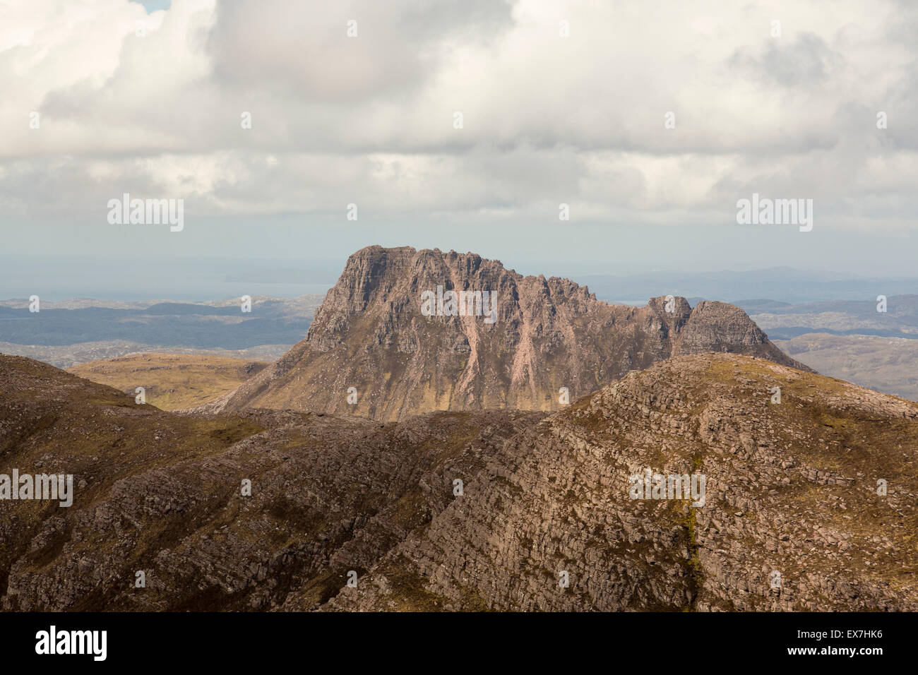 Stac Pollaidh, a Torridonian sandstone peak in Coigach, Highlands ...