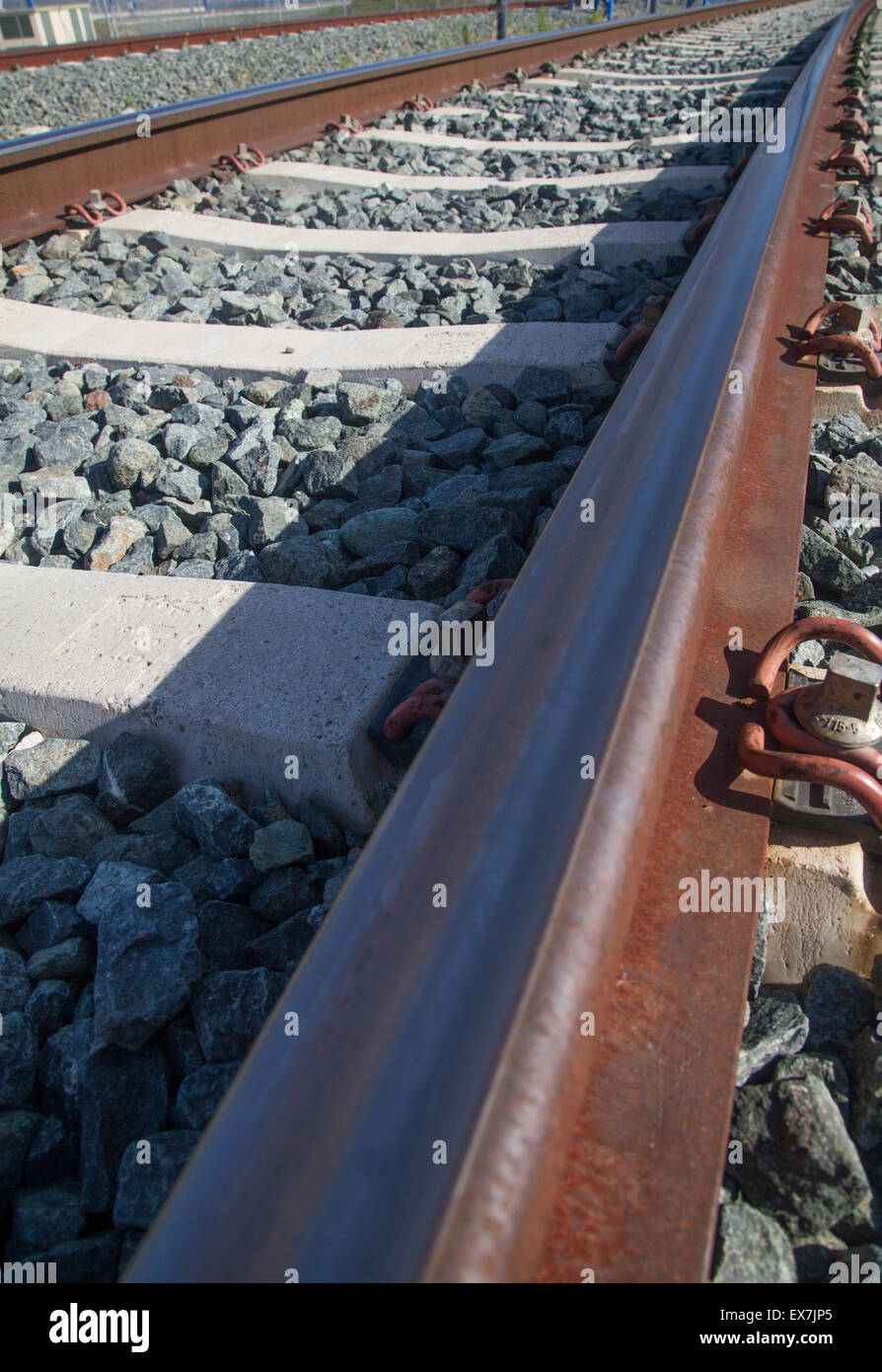 railroad tracks in Spain Stock Photo Alamy
