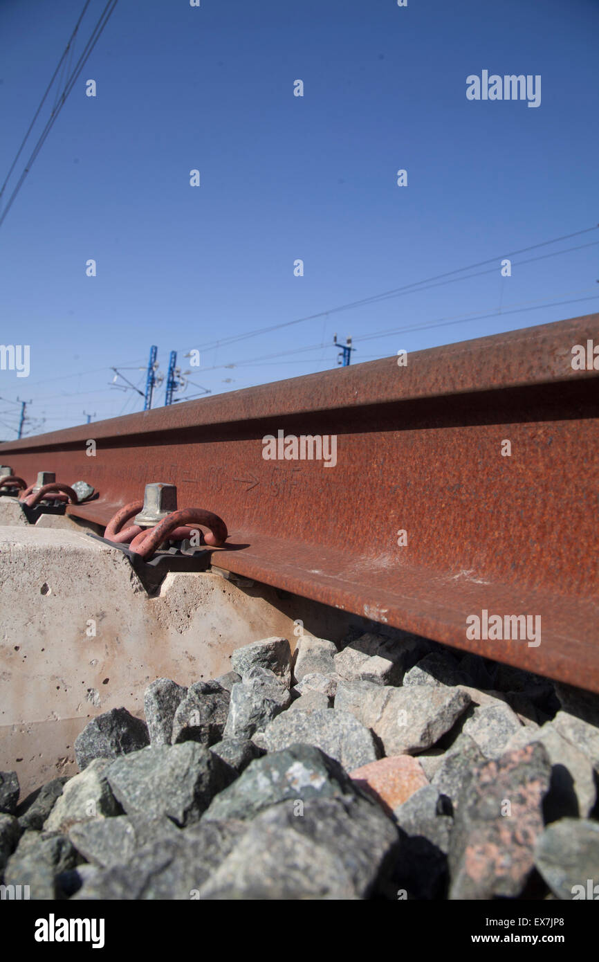railroad tracks in Spain Stock Photo Alamy