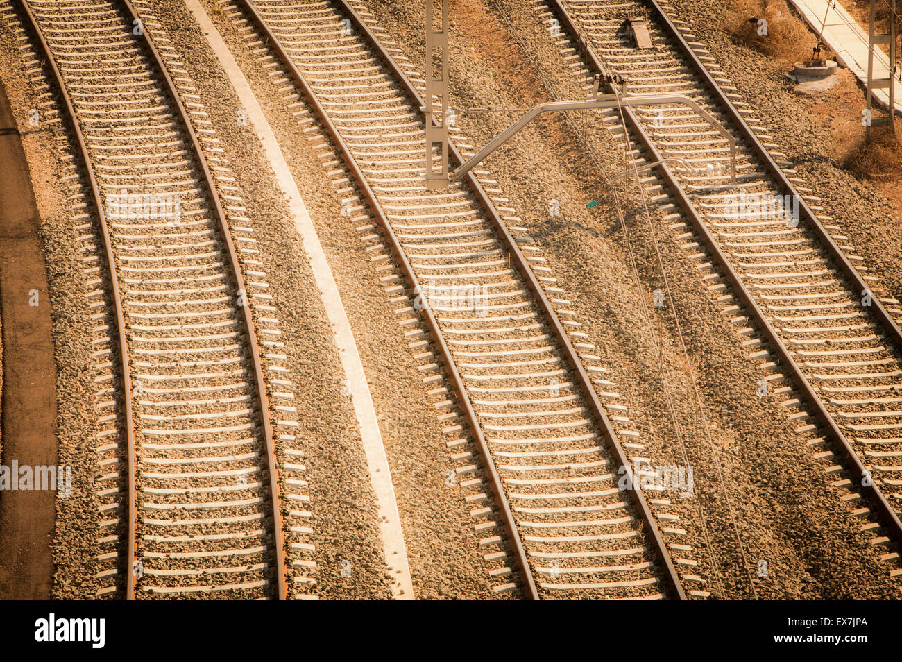 railroad tracks in Spain Stock Photo Alamy