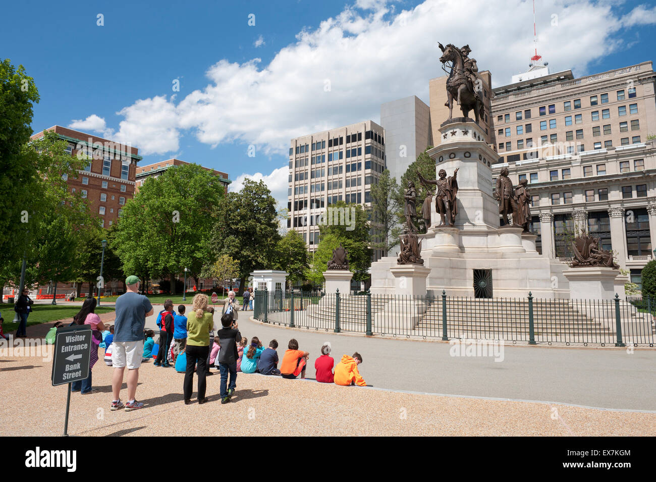 American children on school visit of the State Capitol, Richmond, Virginia, USA. Stock Photo