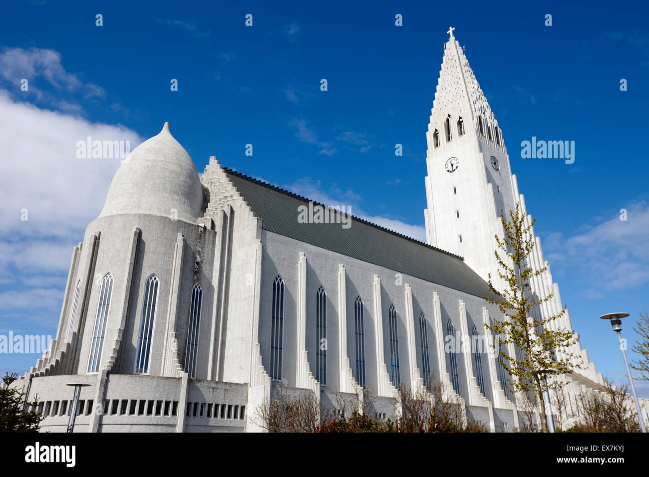 Hallgrimskirkja church Reykjavik church of iceland Stock Photo