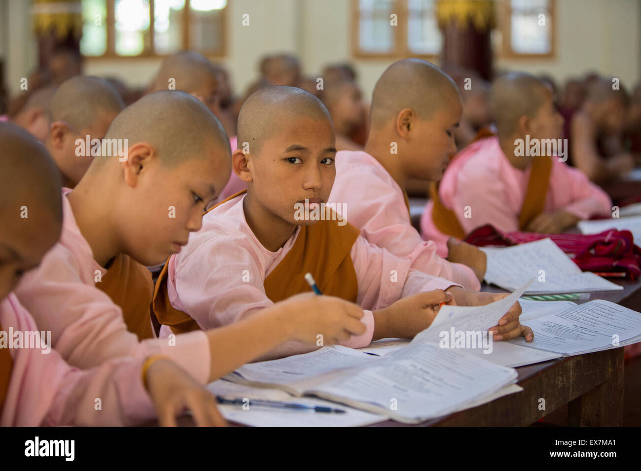 Kalaywa Tawya monastery English lessons, Yangon, Myanmar Stock Photo
