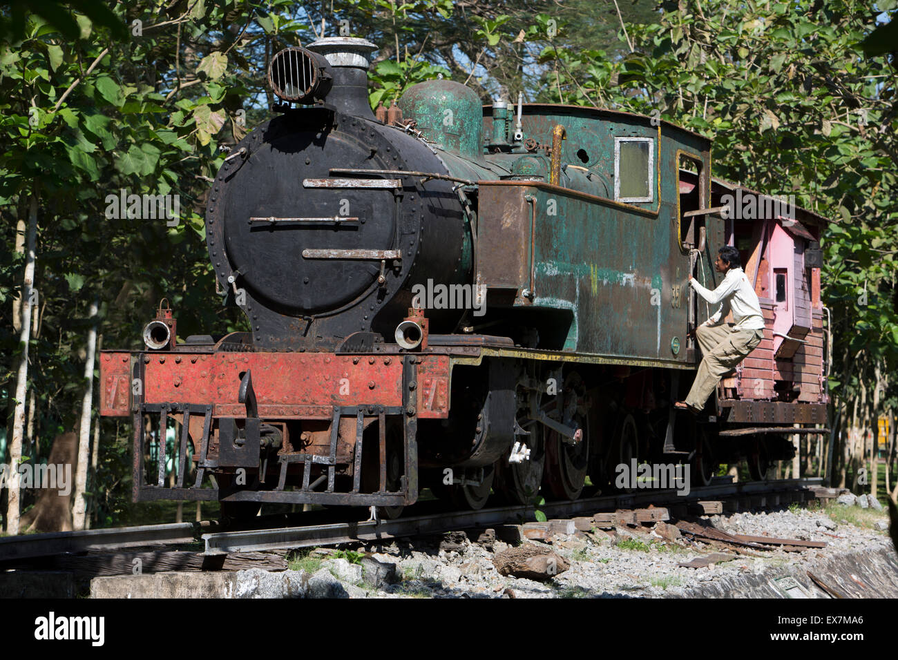 Burma steam engine, Yangon, Myanmar Stock Photo