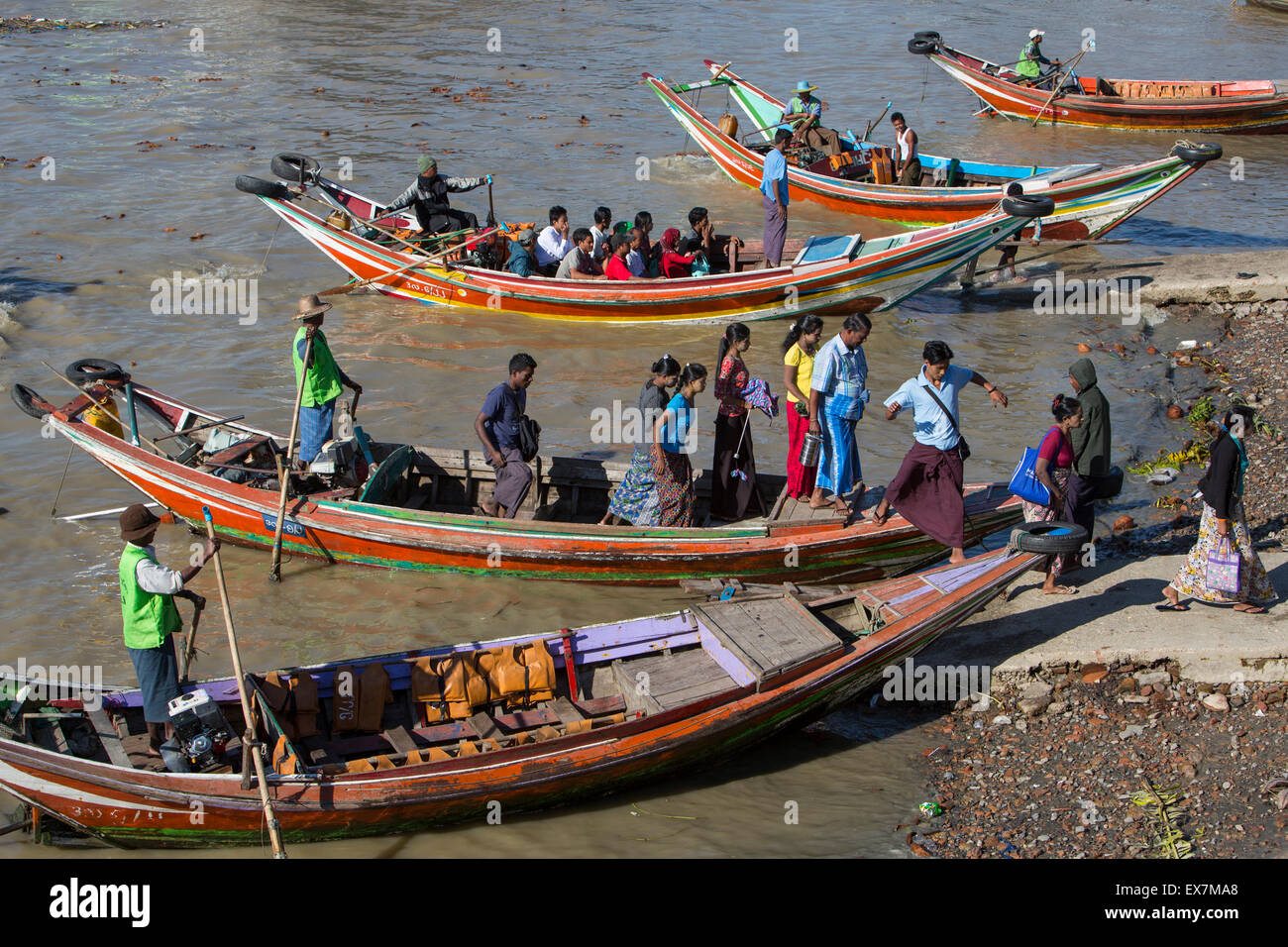 Yangon jetty, Myanmar Stock Photo