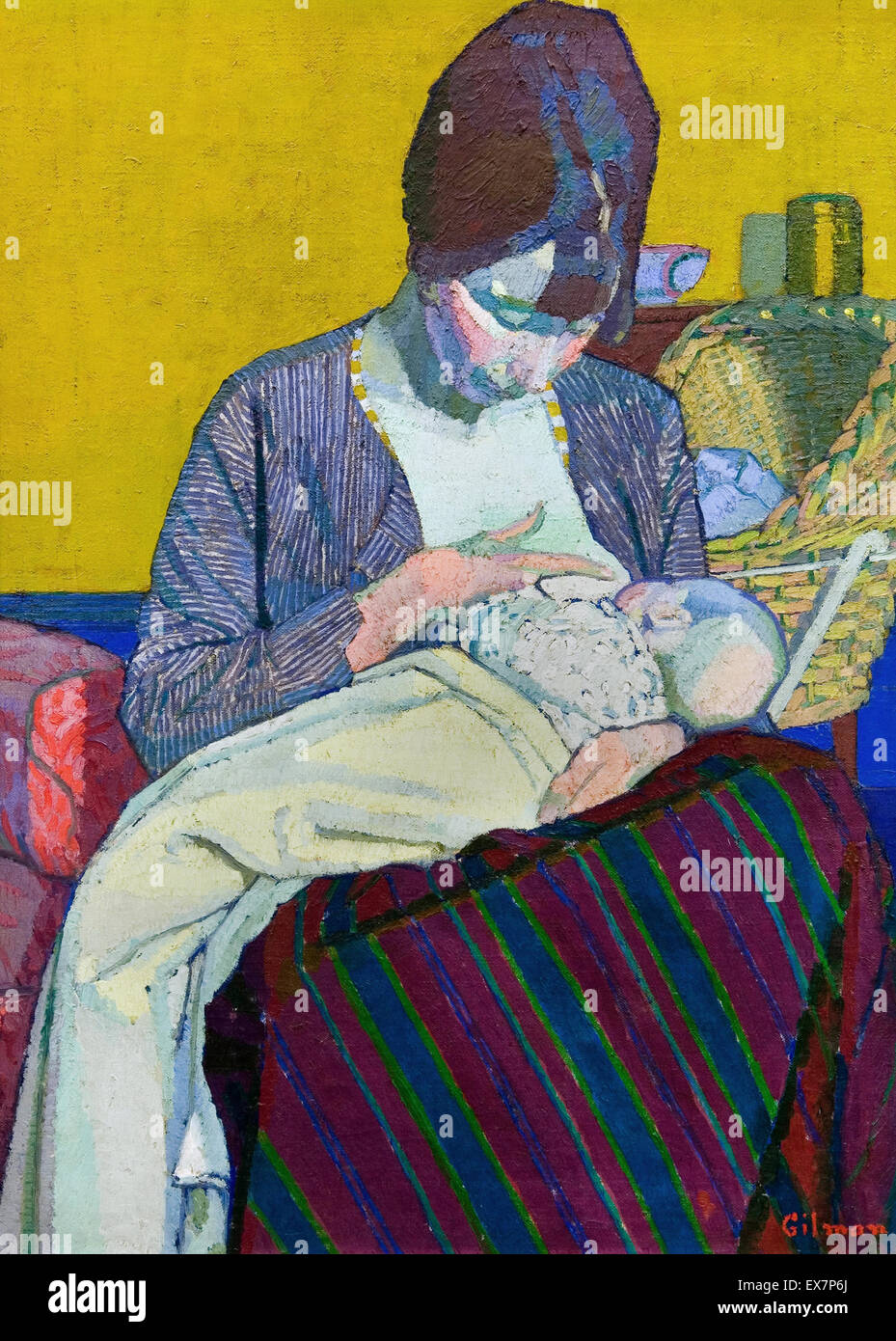 Harold Gilman, Mother and Child 1918 Oil on canvas. Auckland Art Gallery Toi o Tamaki, Auckland, New Zealand. Stock Photo