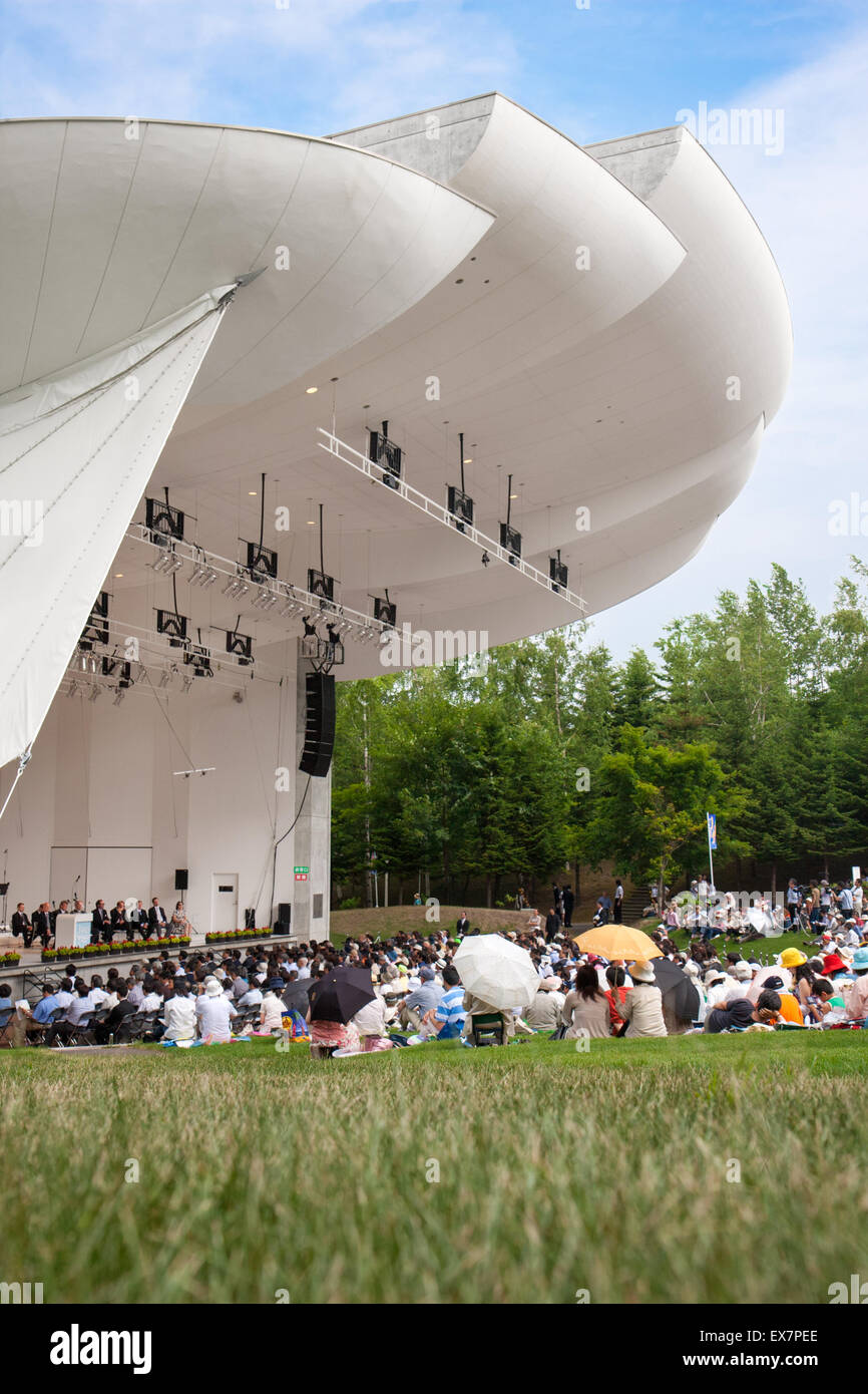 People at an outdoor classical music concert. Stock Photo