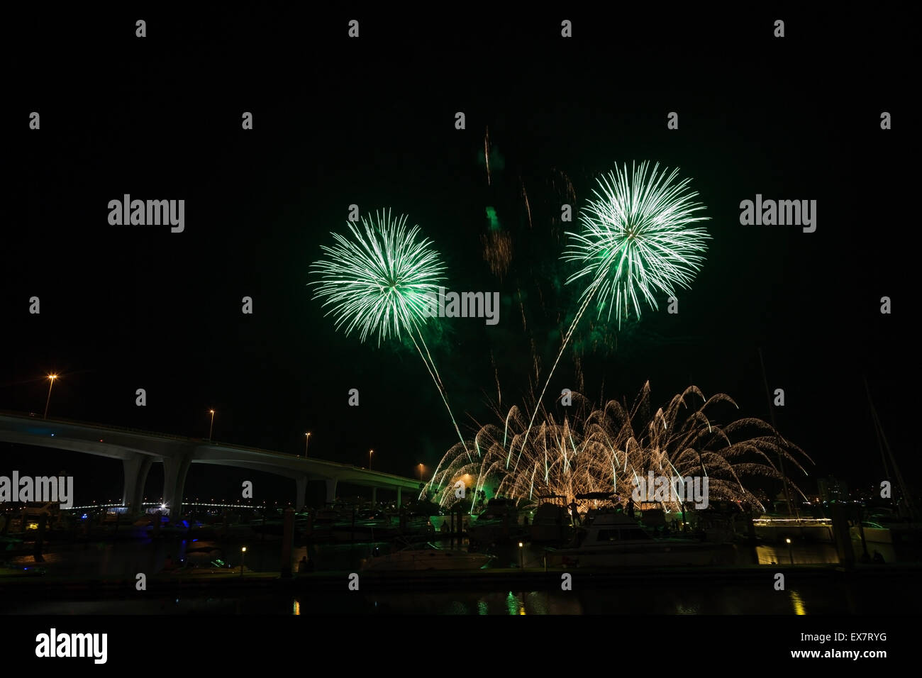 Fireworks in Coachman Park, Clearwater Florida Stock Photo Alamy