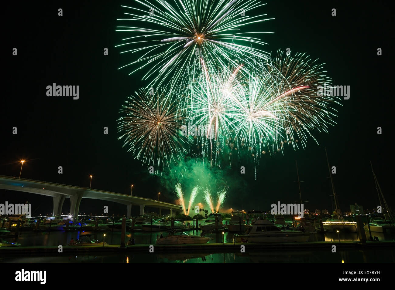 Fireworks in Coachman Park, Clearwater Florida Stock Photo Alamy