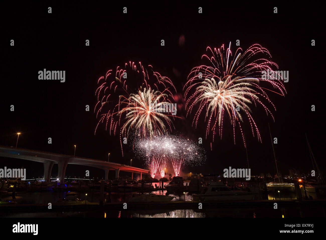 Fireworks in Coachman Park, Clearwater Florida Stock Photo Alamy