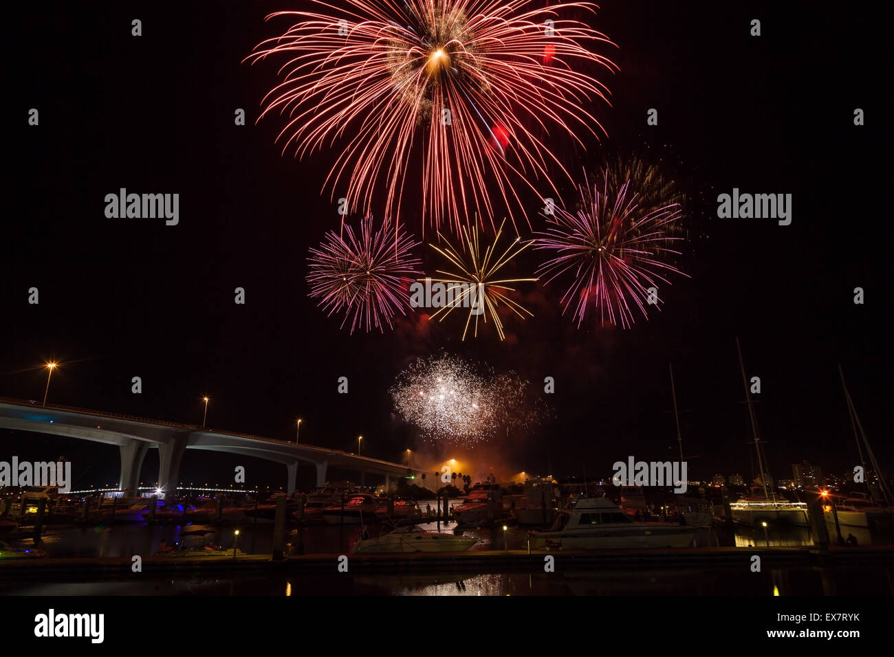 Fireworks in Coachman Park, Clearwater Florida Stock Photo Alamy