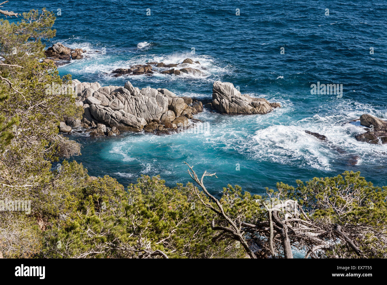 Agulla de Castell area. Area of Natural Interest Castell-Cap Roig Formigues Islands.  Palamos. Stock Photo