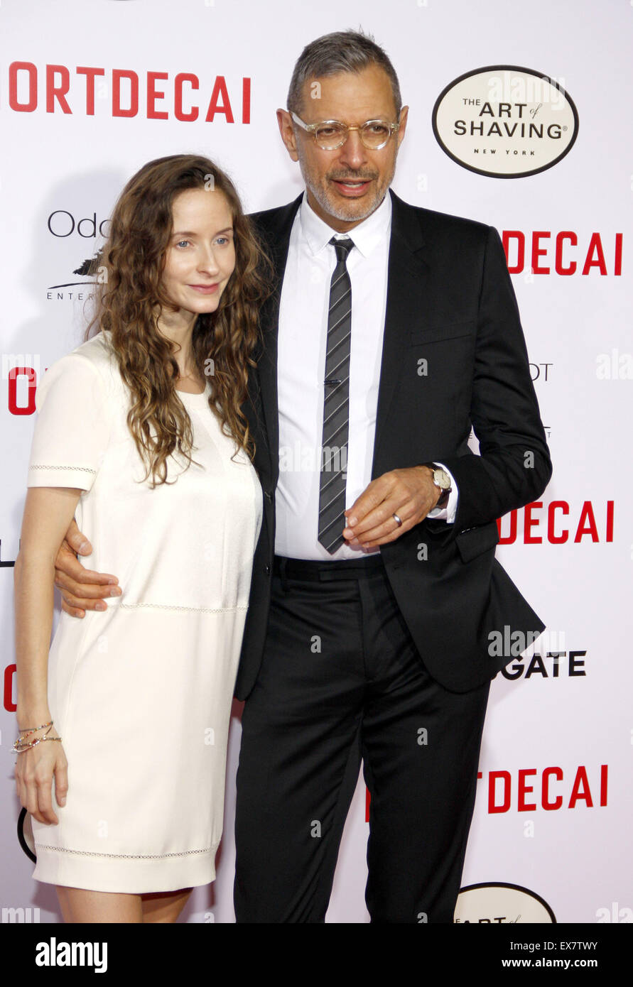 Jeff Goldblum and Emilie Livingston at the Los Angeles premiere of 'Mortdecai' held at the TCL Chinese Theater in Hollywood. Stock Photo