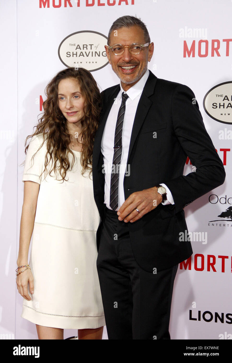 Jeff Goldblum and Emilie Livingston at the Los Angeles premiere of 'Mortdecai' held at the TCL Chinese Theater in Hollywood. Stock Photo