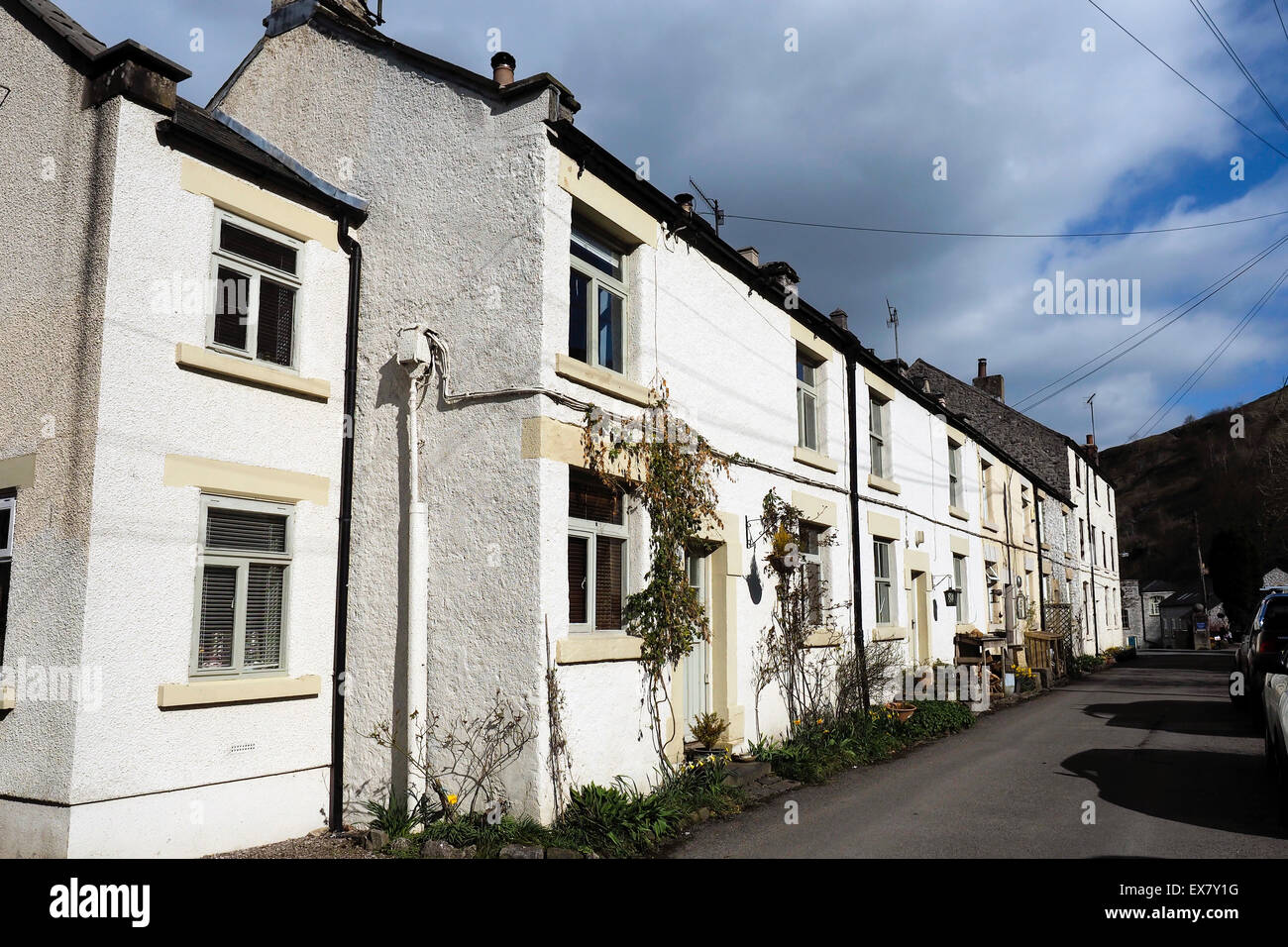 Derbyshire hamlet of Litton Mill and countryside Peak District