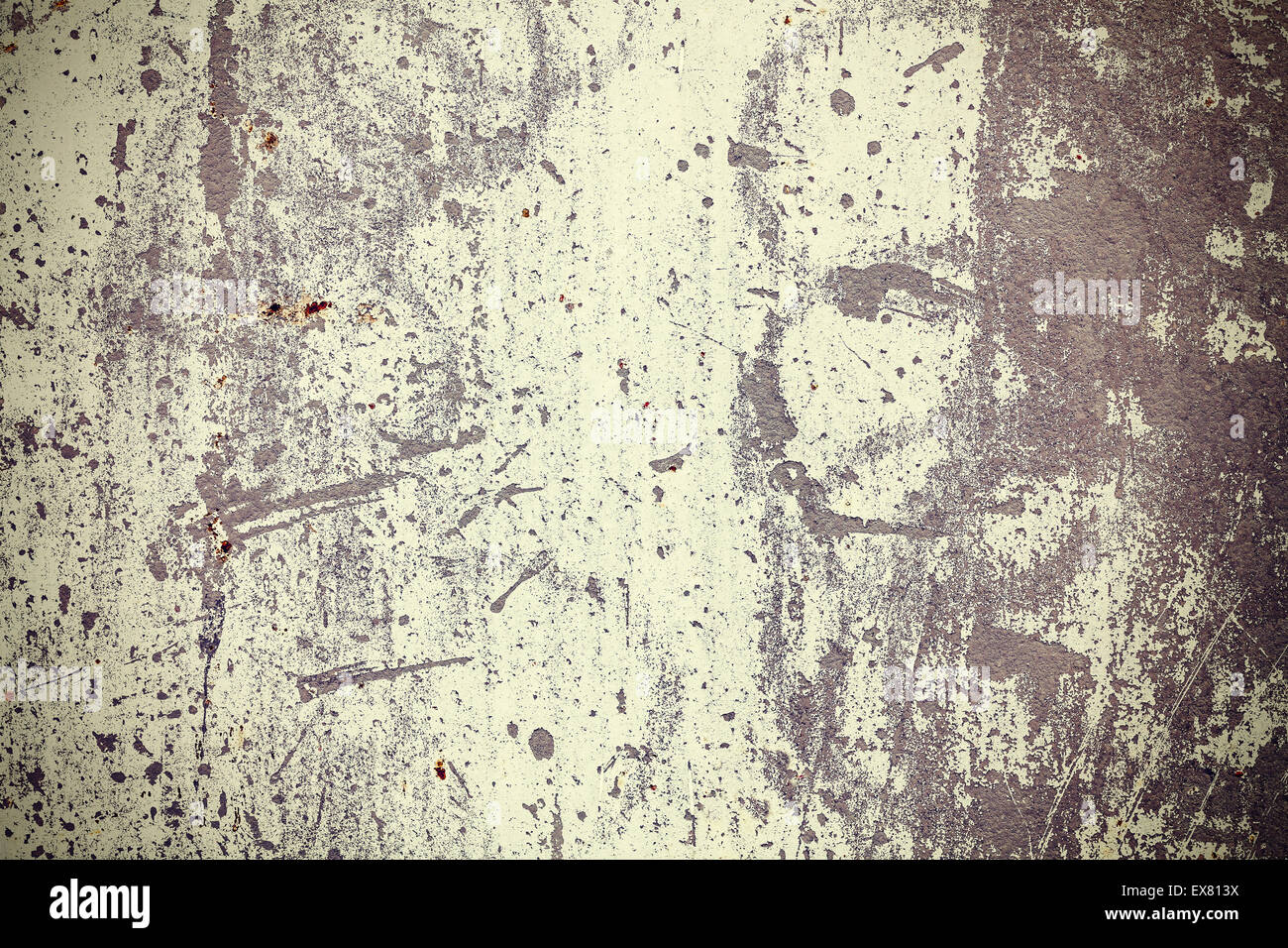 Background or texture of the old cracked wall with peeling paint. Stock Photo