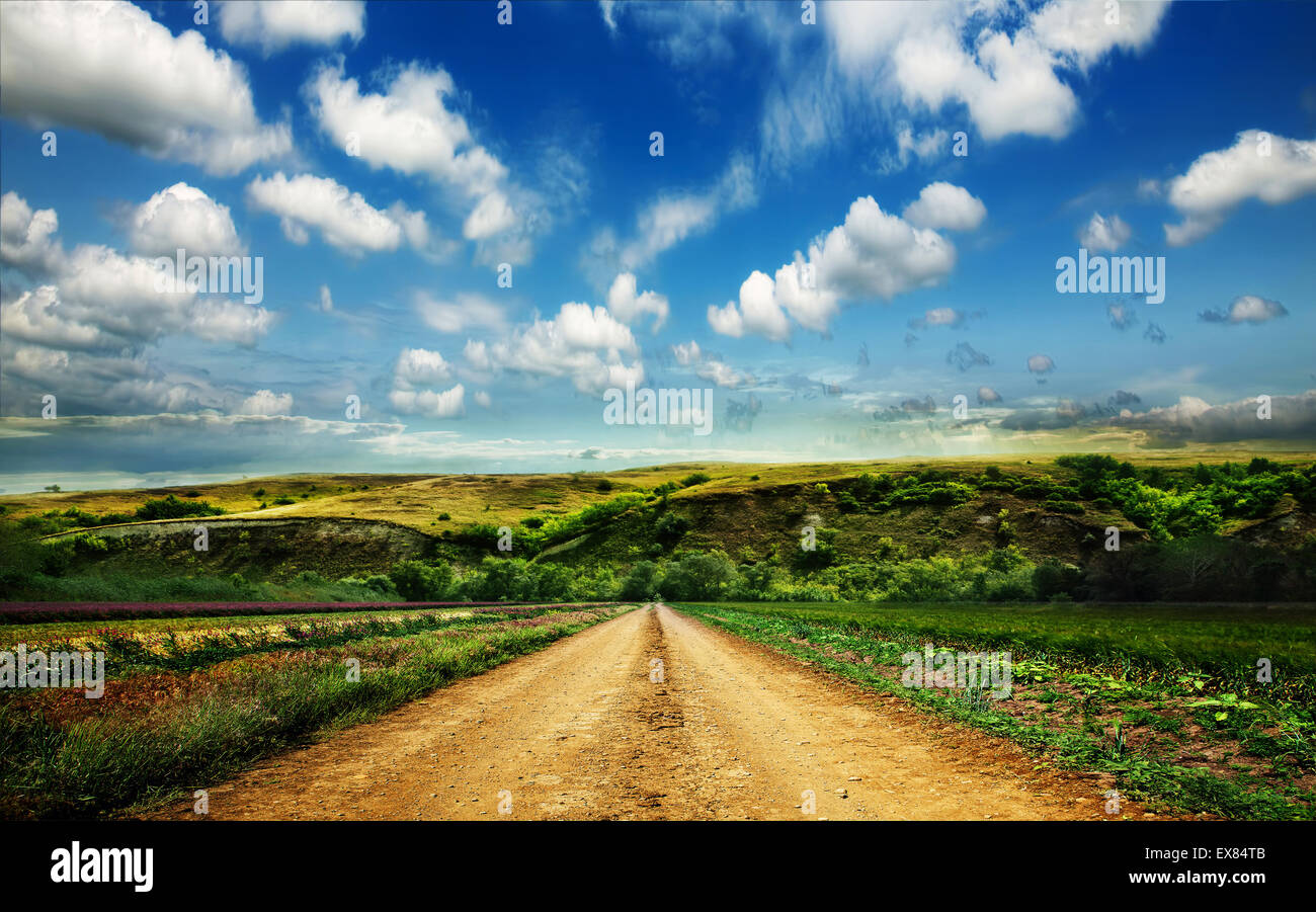 Landscape view dirt rural road hi-res stock photography and images - Alamy