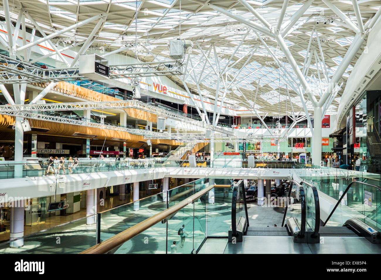 A view of the outside of the Westfield Shopping Center at White City,  Shepherd's Bush in West London, UK Stock Photo - Alamy