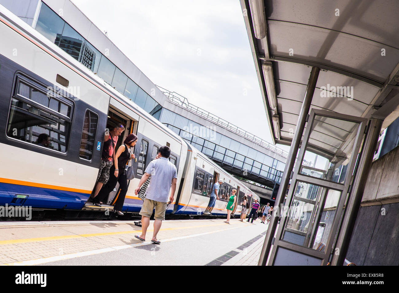 London Overground train at Shepherd's Bush station London, England, U.K ...