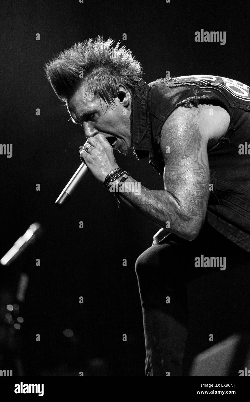 MOSCOW, RUSSIA - 28 JUNE, 2015 : Papa Roach performing live at Ray Just Arena nightclub Stock Photo