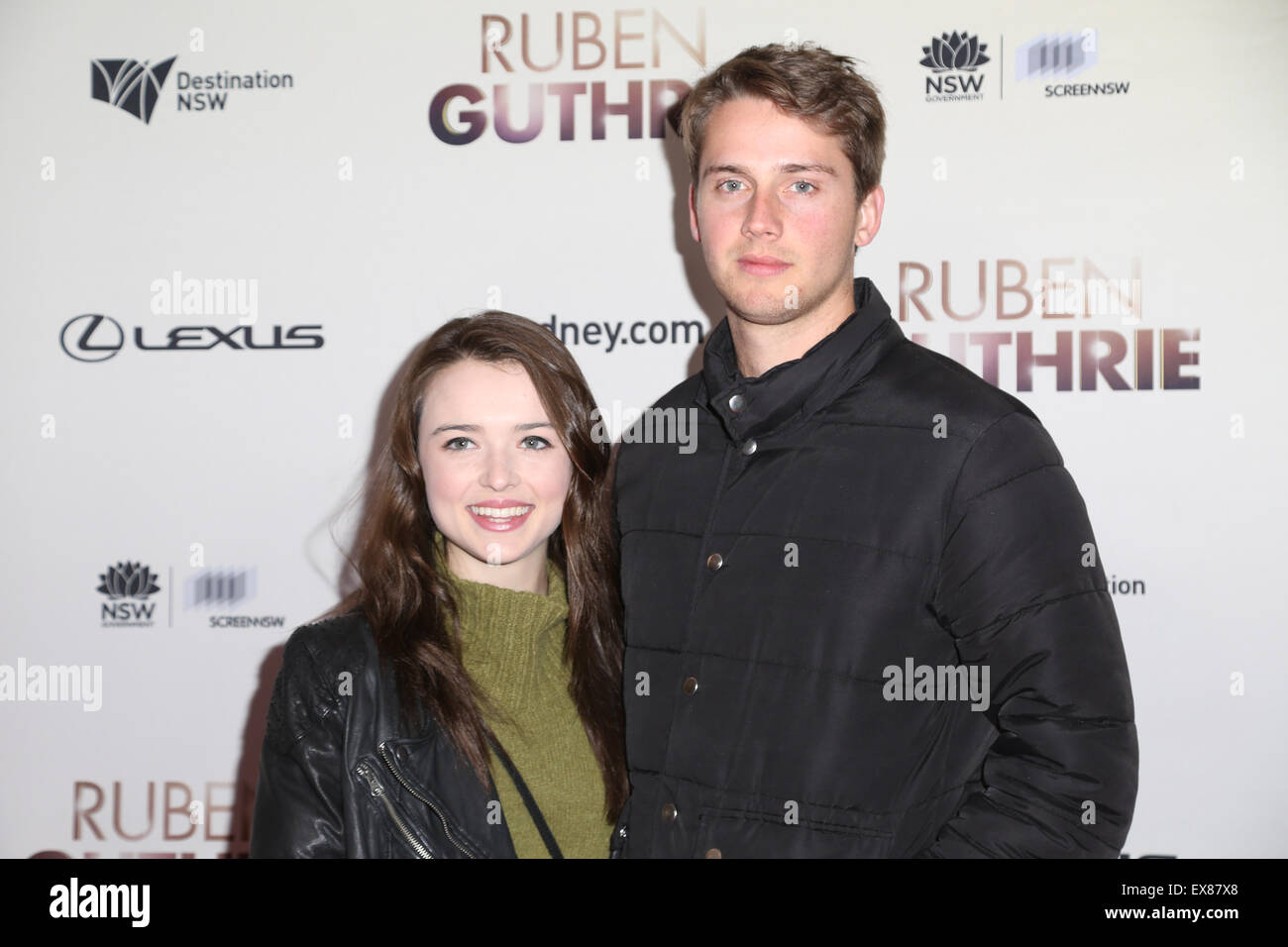 Sydney, Australia. 9 July 2015. Actress Philippa Northeast (Home & Away) and Isaac Brown arrive on the red carpet at The Ritz, 45 St Paul’s Street, Randwick for the gala screening of the film ‘Ruben Guthrie’. Credit: Credit:  Richard Milnes/Alamy Live News Stock Photo