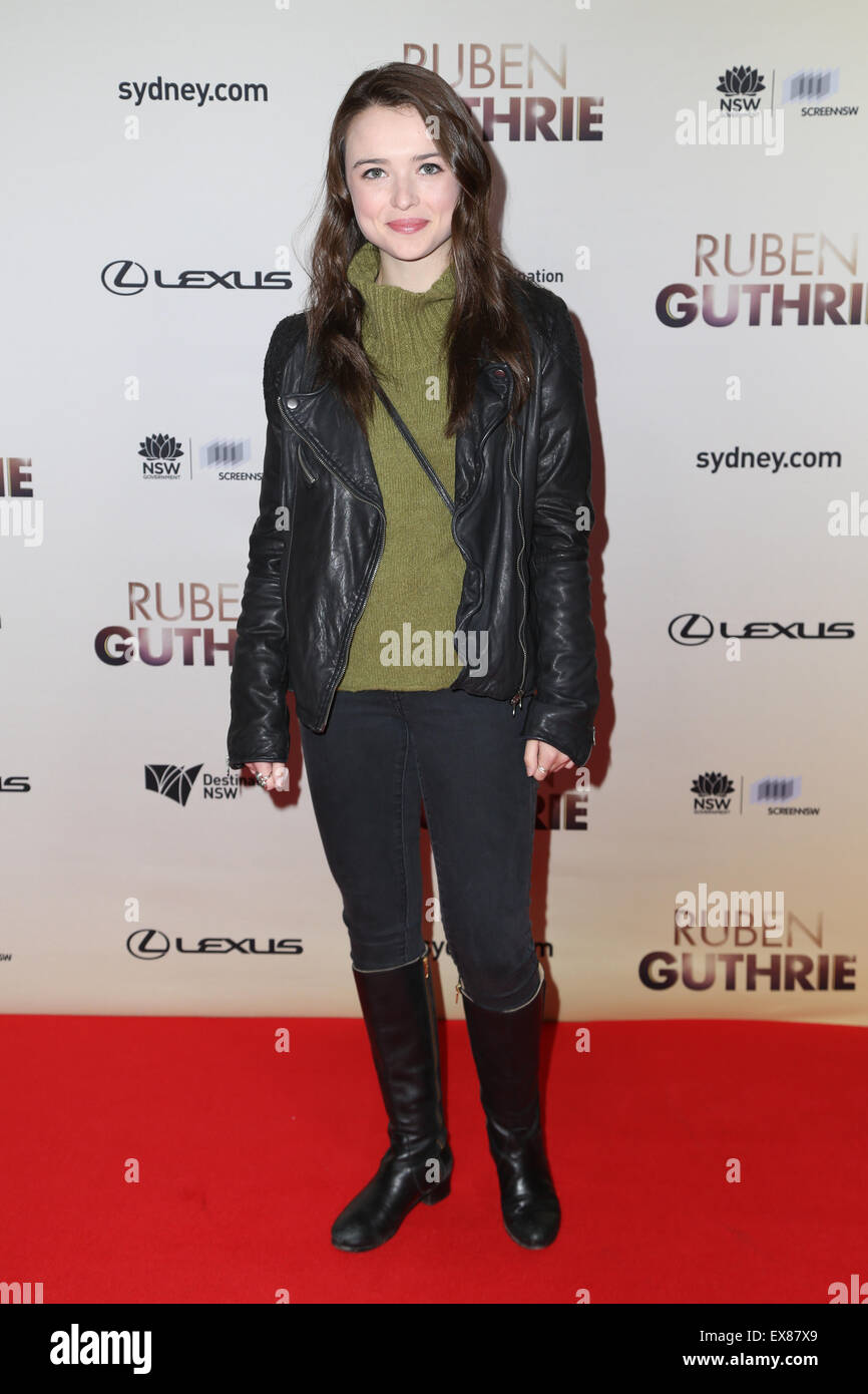 Sydney, Australia. 9 July 2015. Actress Philippa Northeast (Home & Away) arrives on the red carpet at The Ritz, 45 St Paul’s Street, Randwick for the gala screening of the film ‘Ruben Guthrie’. Credit: Credit:  Richard Milnes/Alamy Live News Stock Photo