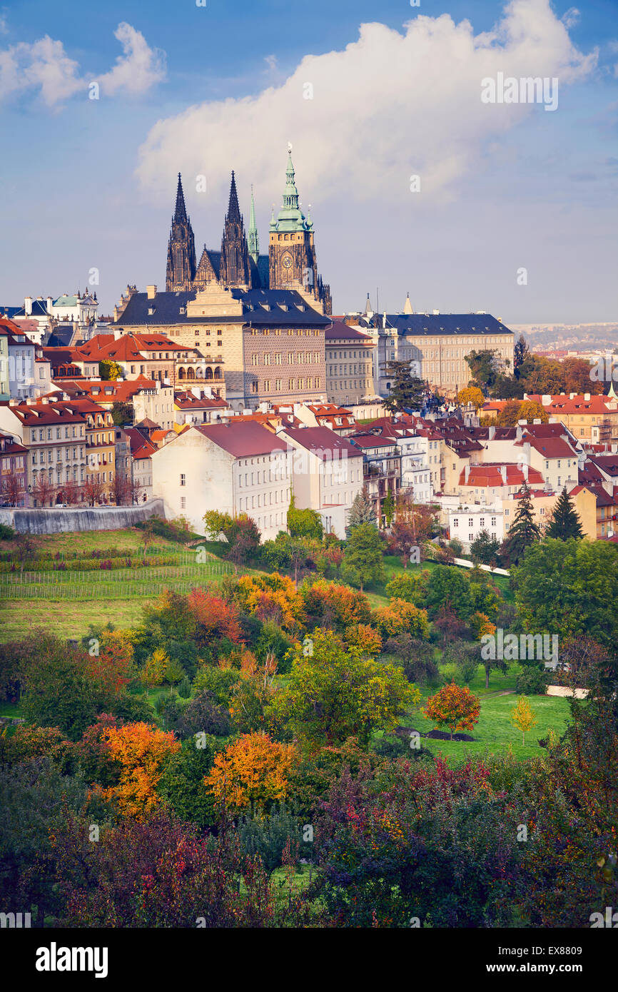 Prague. Image of Prague, capital city of Czech Republic during sunny autumn day. Stock Photo