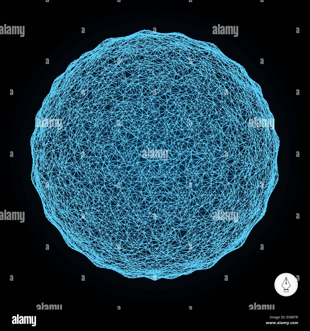 3d Sphere. Global Digital Connections. Technology Concept Vector ...