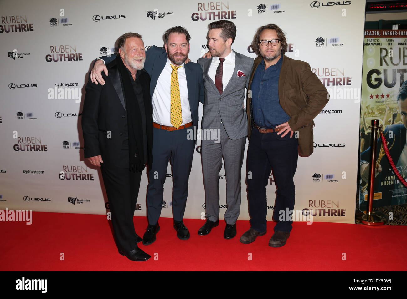 Sydney, Australia. 9 July 2015. Ruben Guthrie cast & crew, L-R: actor ...