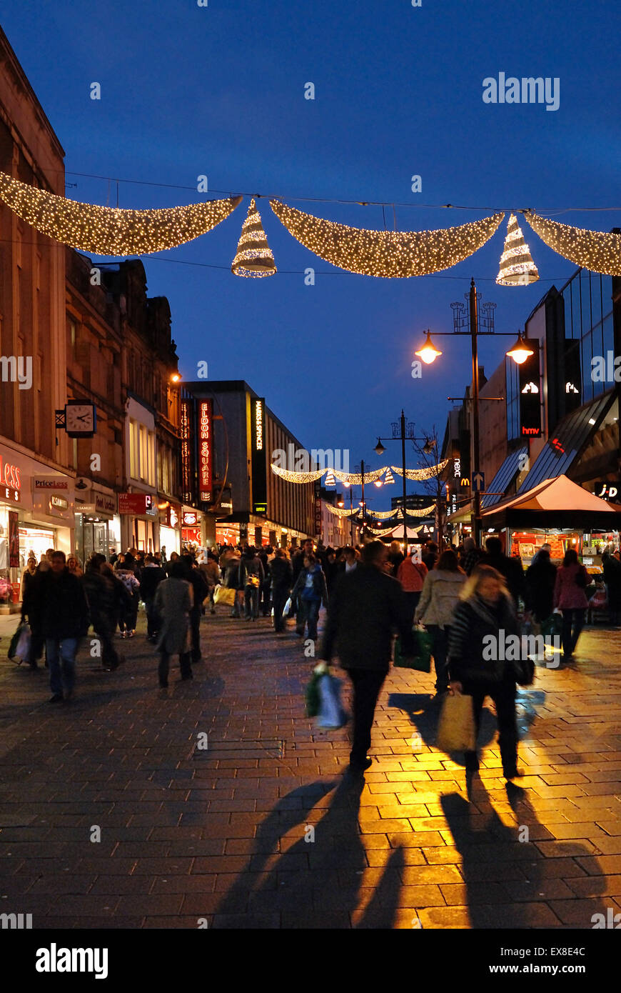 Christmas shopping on Northumberland Street, Newcastle Stock Photo