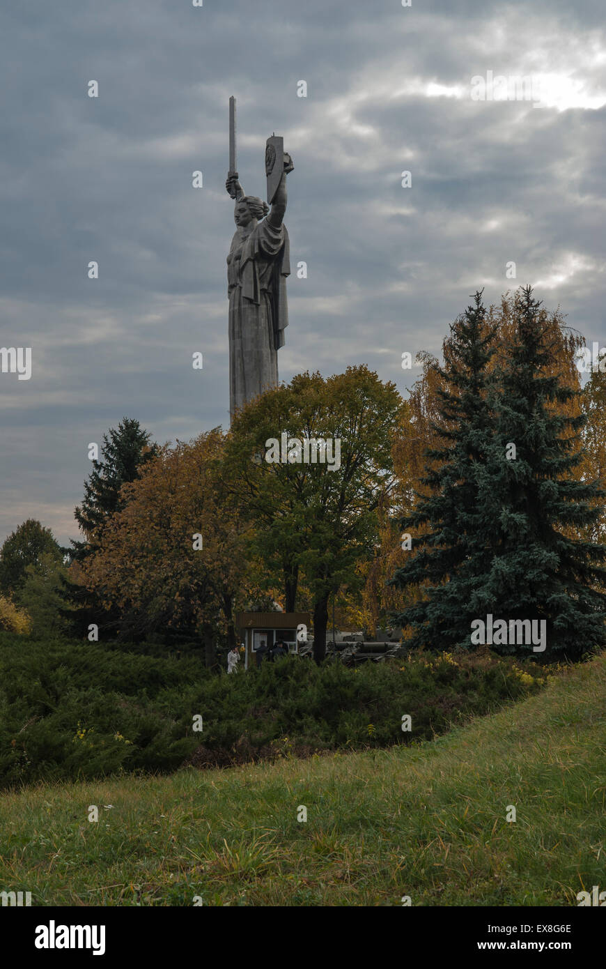 Rodina Mat, Statue of the Motherland, Kiev, Ukraine in Autumn Stock Photo