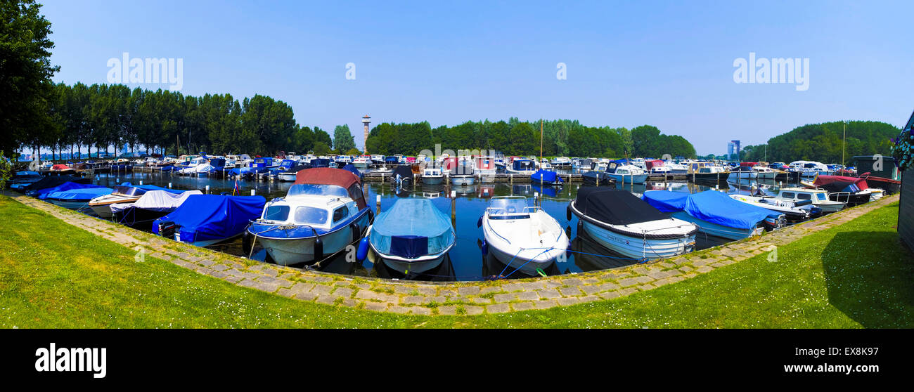 Yachts at the Watersport Club Haddock in Almere Stock Photo