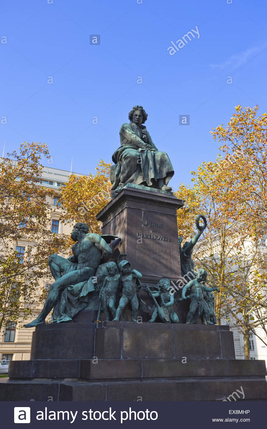 Austria, Vienna, Statue of Beethoven Stock Photo, Royalty Free Image ...