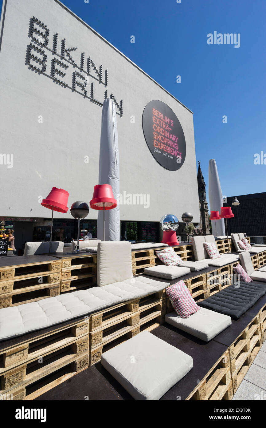 Rooftop bar area at Bikini Berlin new shopping centre in Berlin ...