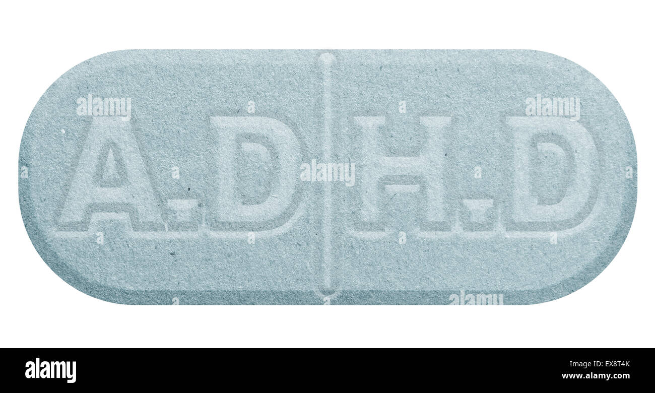 Blue A.D.H.D PILL Stock Photo - Alamy