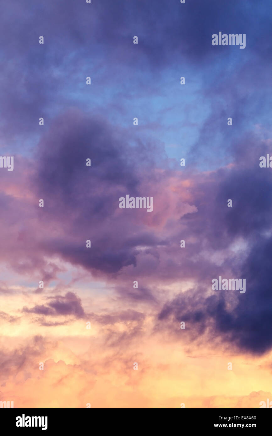 Sky with clouds at sunset Stock Photo - Alamy