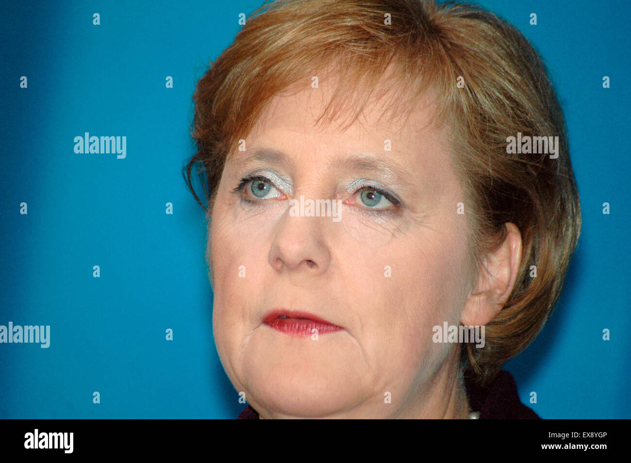 BKin Angela Merkel - Presseunterrichtung nach  einer Sitzung des Parteivorstandes der CDU, in der es u.a. um das schlechte Absch Stock Photo