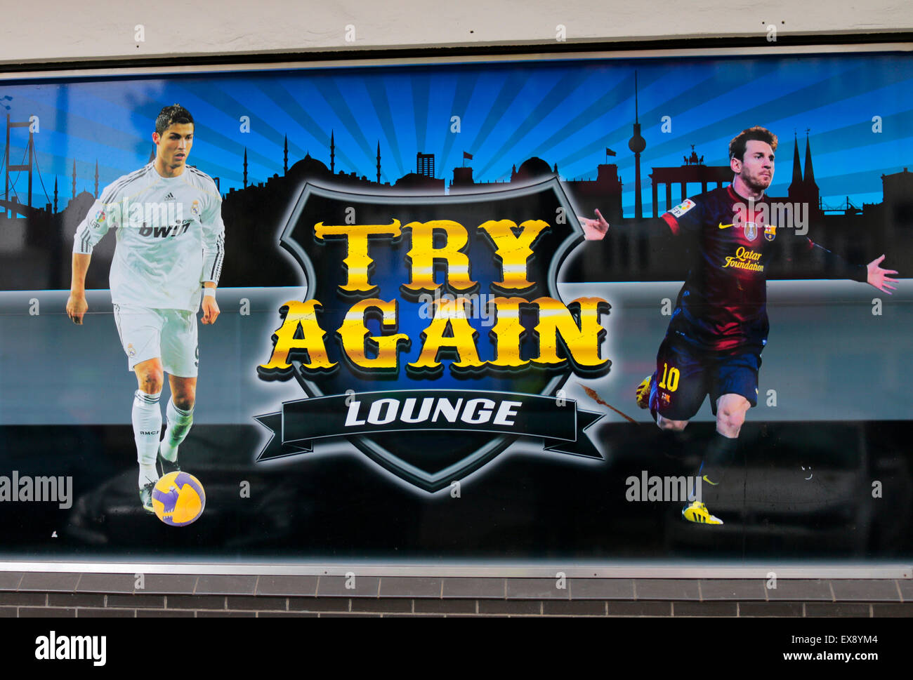 Markennamen: 'Try Again Lounge', Berlin. Stock Photo